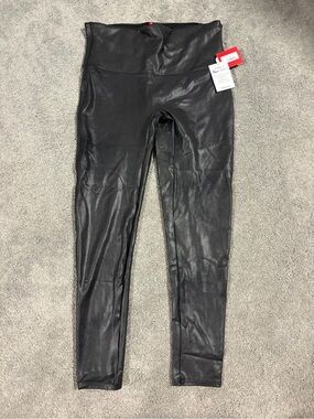 SPANX Faux Leather High-Waist Leggings - Black